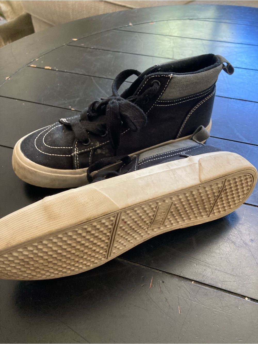 Old Navy Black High-Top Kids Sneakers with White Soles